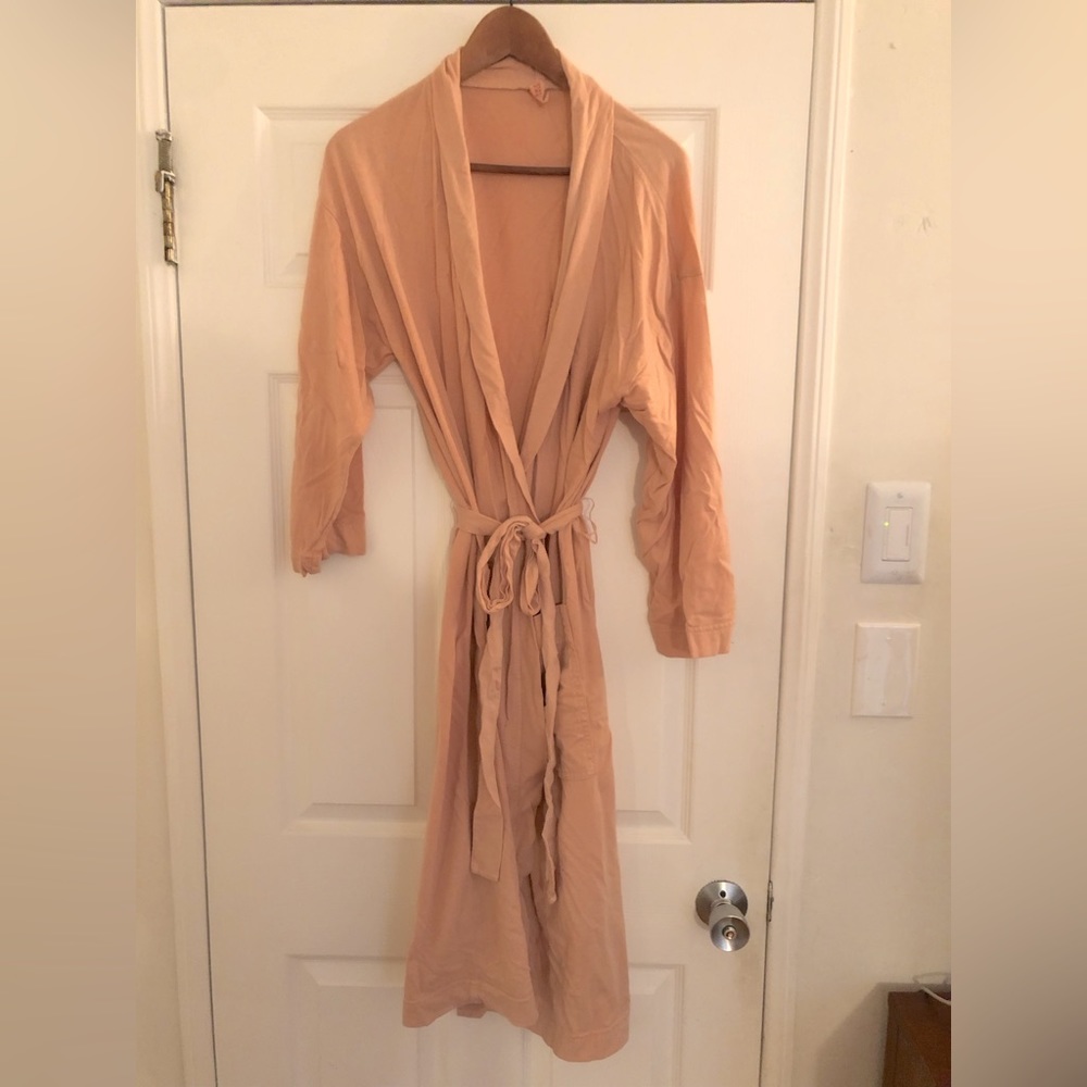 Pansy 100% cotton robe, size L. Dusty rose color